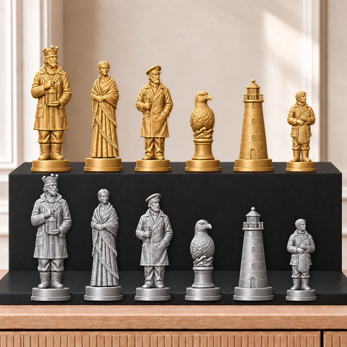 Leuchttürme – thematisches Schachfigurenset mit 32 Figuren – Ansicht 4