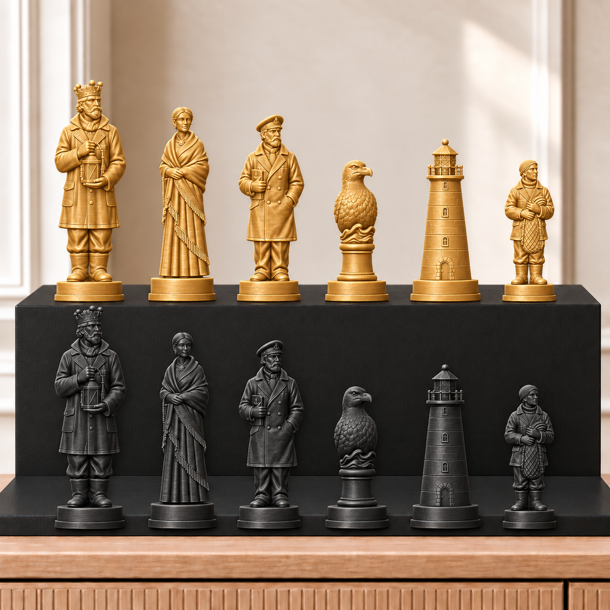 Leuchttürme – thematisches Schachfigurenset mit 32 Figuren – Ansicht 5