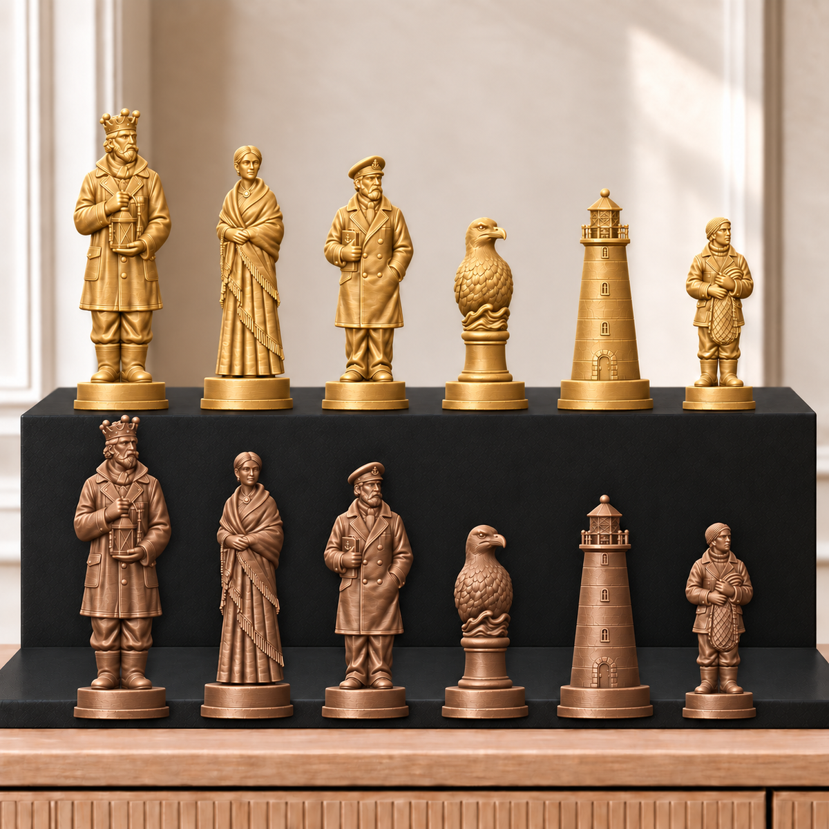 Leuchttürme – thematisches Schachfigurenset mit 32 Figuren – Ansicht 7