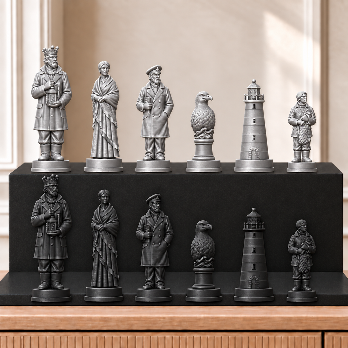Leuchttürme – thematisches Schachfigurenset mit 32 Figuren – Ansicht 8
