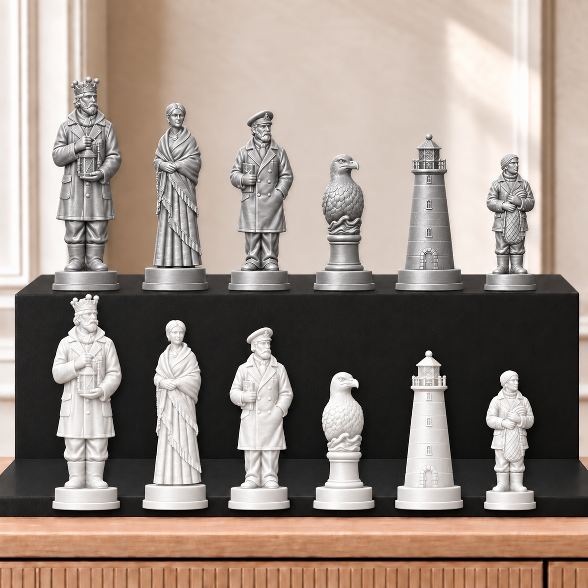 Leuchttürme – thematisches Schachfigurenset mit 32 Figuren – Ansicht 9