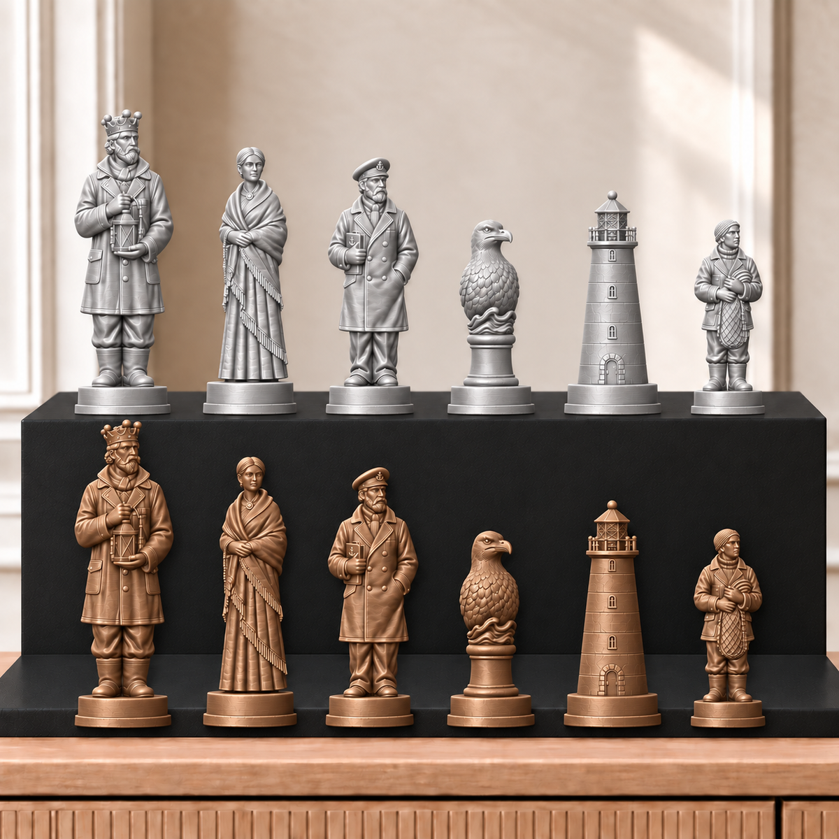 Leuchttürme – thematisches Schachfigurenset mit 32 Figuren – Ansicht 10