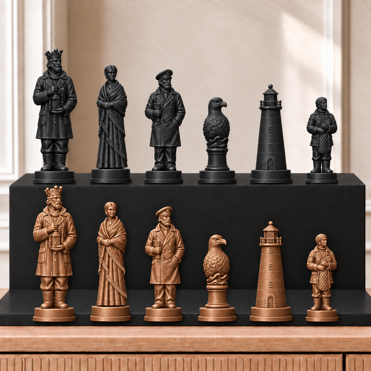 Leuchttürme – thematisches Schachfigurenset mit 32 Figuren – Ansicht 12