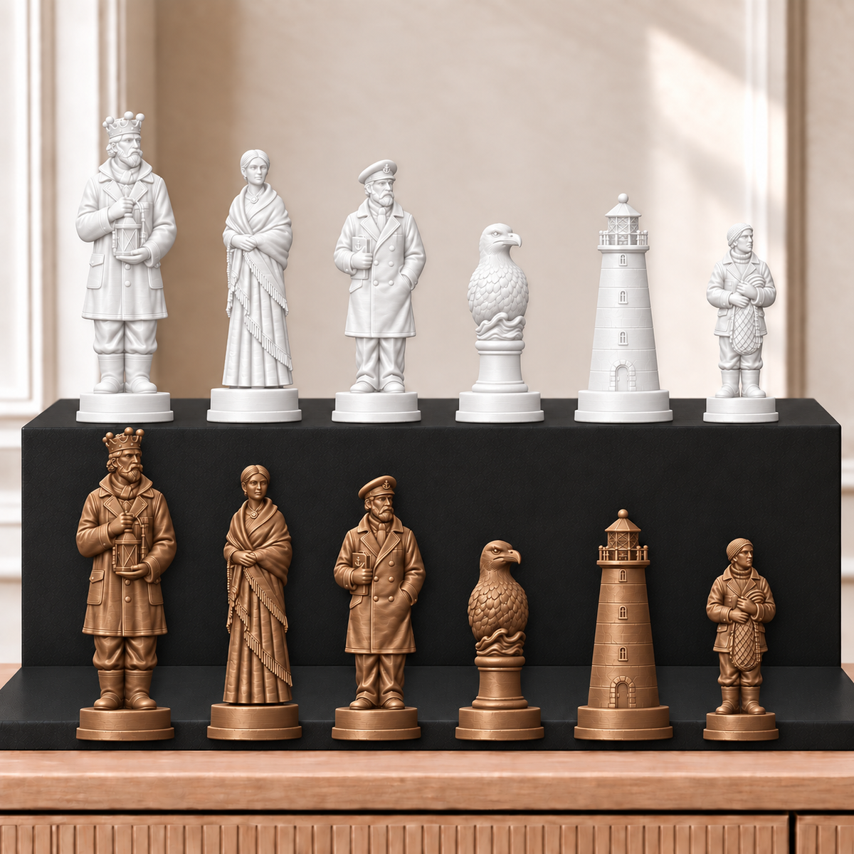 Leuchttürme – thematisches Schachfigurenset mit 32 Figuren – Ansicht 13