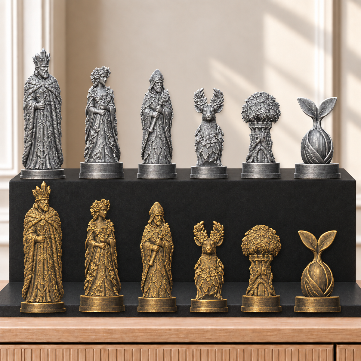 Jahreszeiten – thematisches Schachfigurenset mit 32 Figuren – Ansicht 2