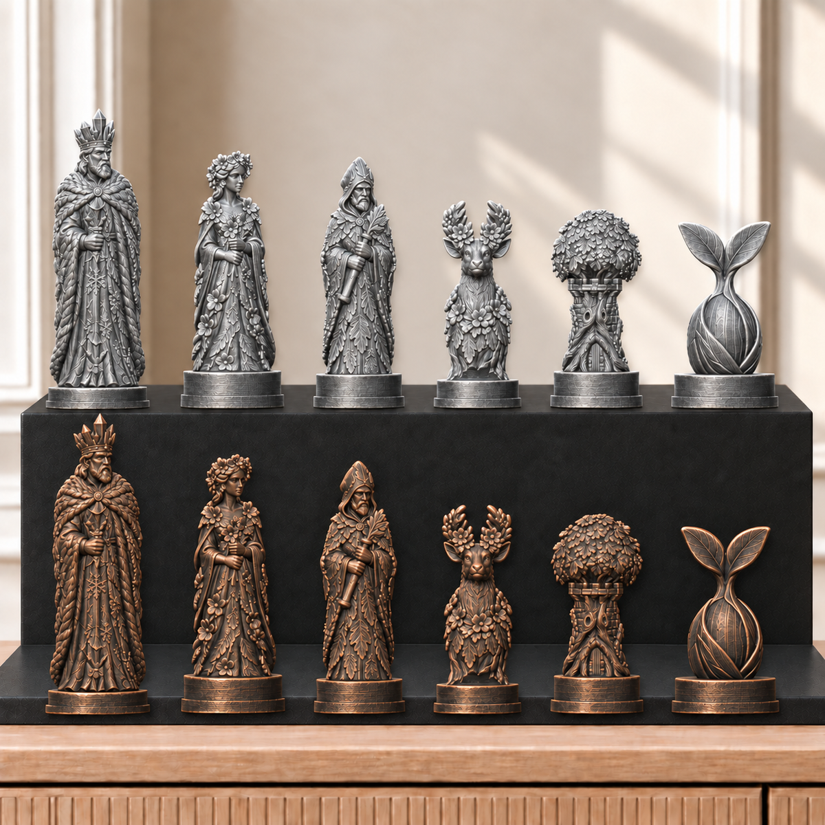 Jahreszeiten – thematisches Schachfigurenset mit 32 Figuren – Ansicht 3