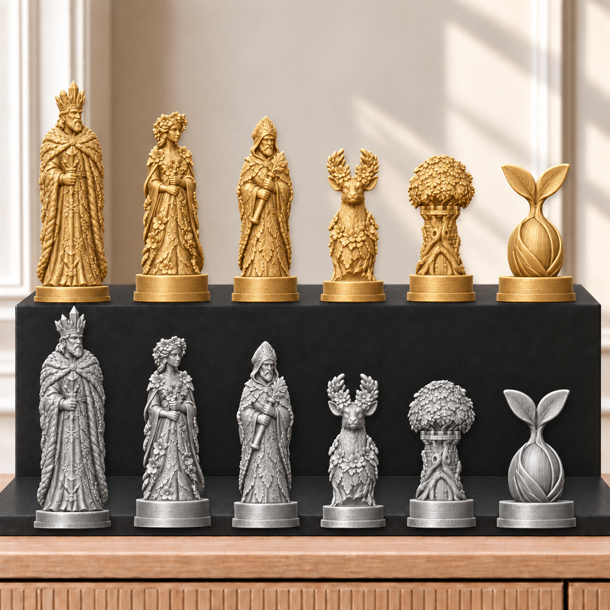 Jahreszeiten – thematisches Schachfigurenset mit 32 Figuren – Ansicht 4