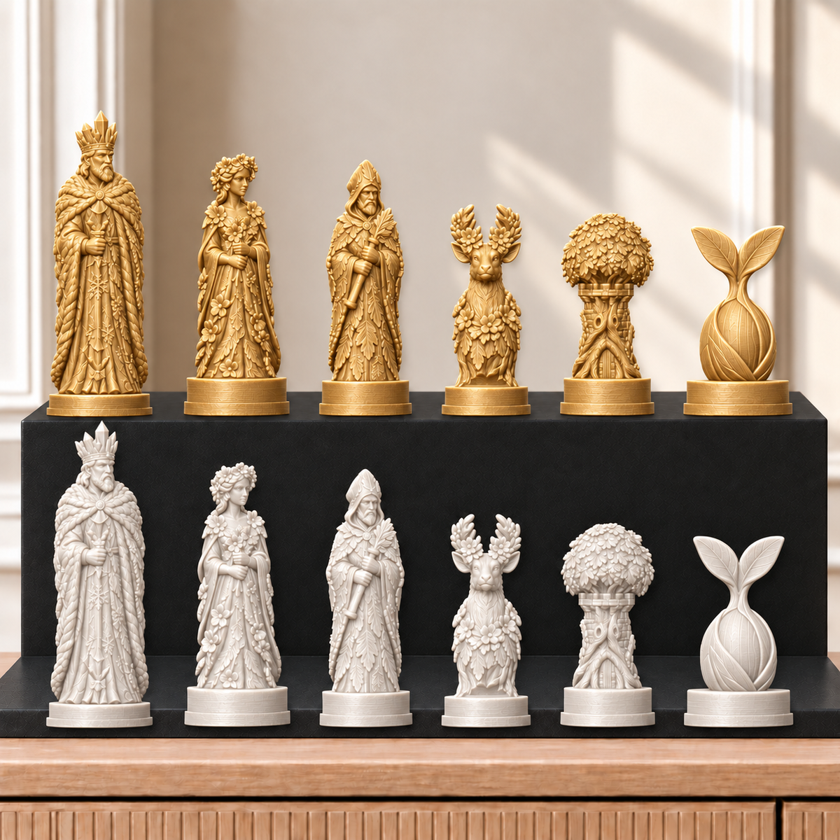 Jahreszeiten – thematisches Schachfigurenset mit 32 Figuren – Ansicht 6