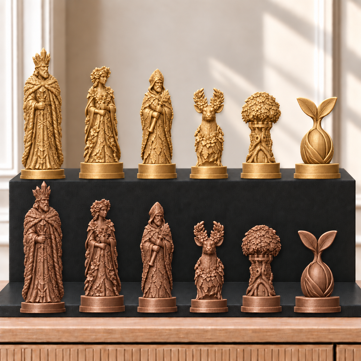 Jahreszeiten – thematisches Schachfigurenset mit 32 Figuren – Ansicht 7