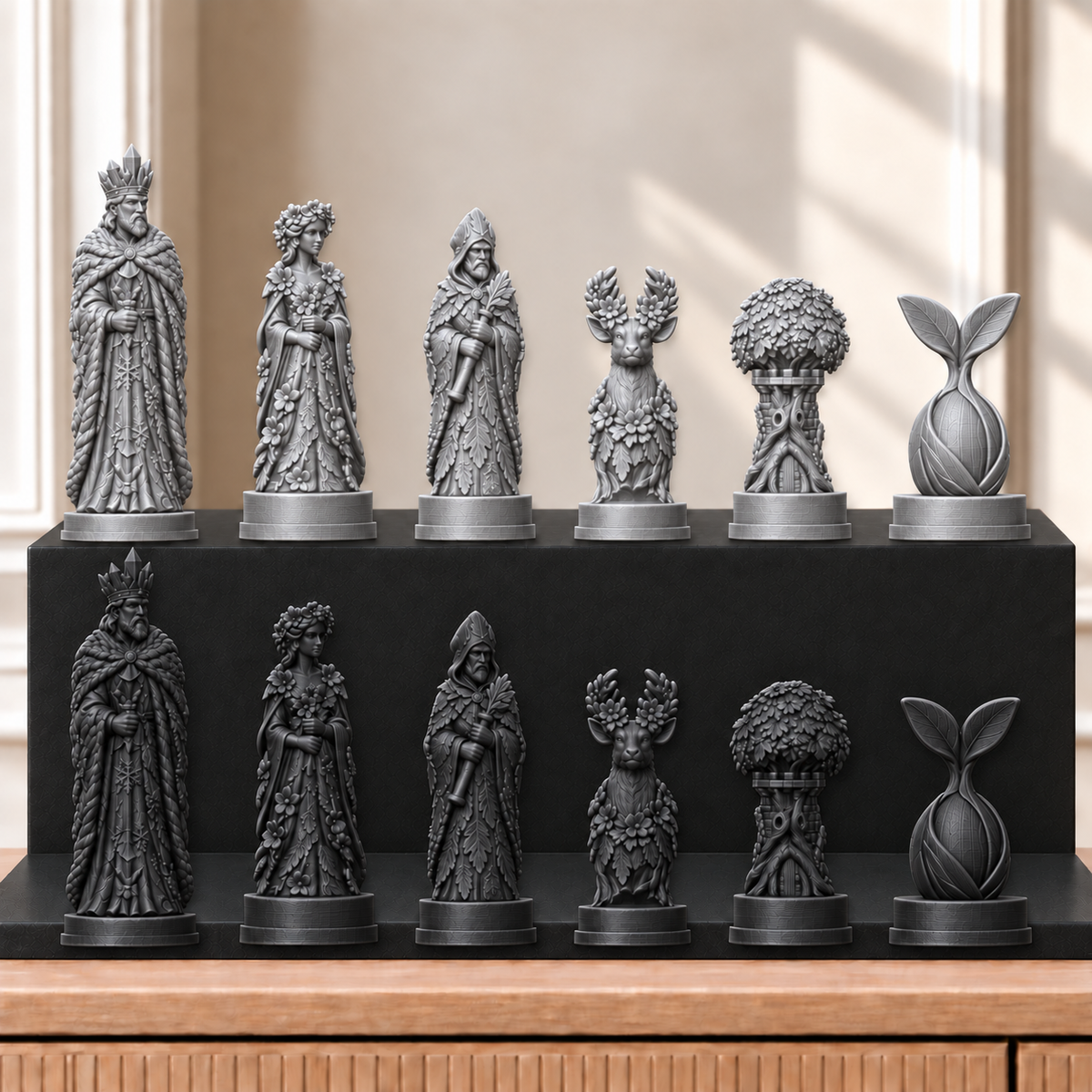 Jahreszeiten – thematisches Schachfigurenset mit 32 Figuren – Ansicht 8