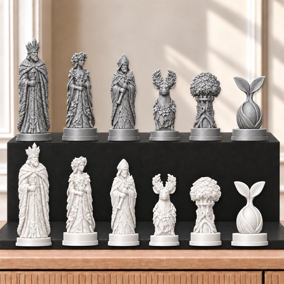 Jahreszeiten – thematisches Schachfigurenset mit 32 Figuren – Ansicht 9