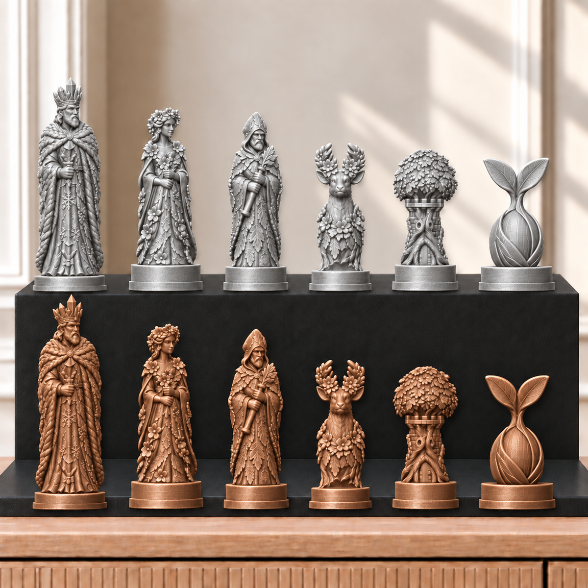 Jahreszeiten – thematisches Schachfigurenset mit 32 Figuren – Ansicht 10