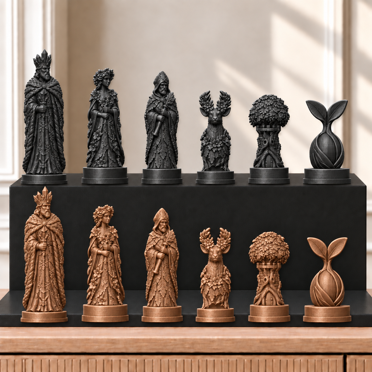 Jahreszeiten – thematisches Schachfigurenset mit 32 Figuren – Ansicht 12