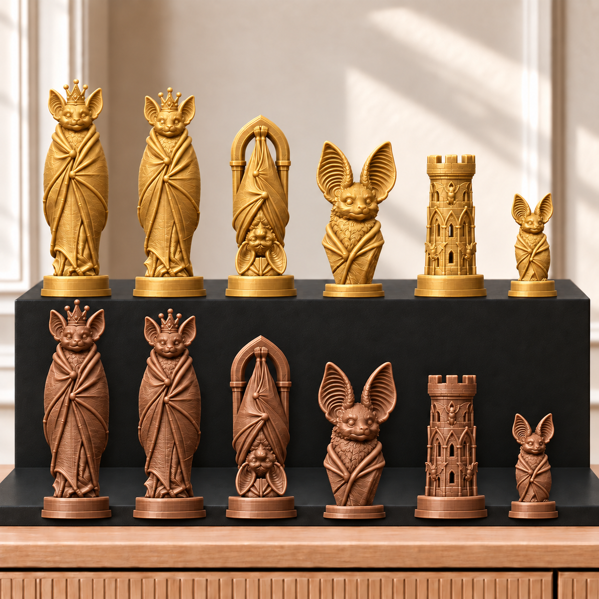 Fledermäuse – thematisches Schachfigurenset mit 32 Figuren – Ansicht 7