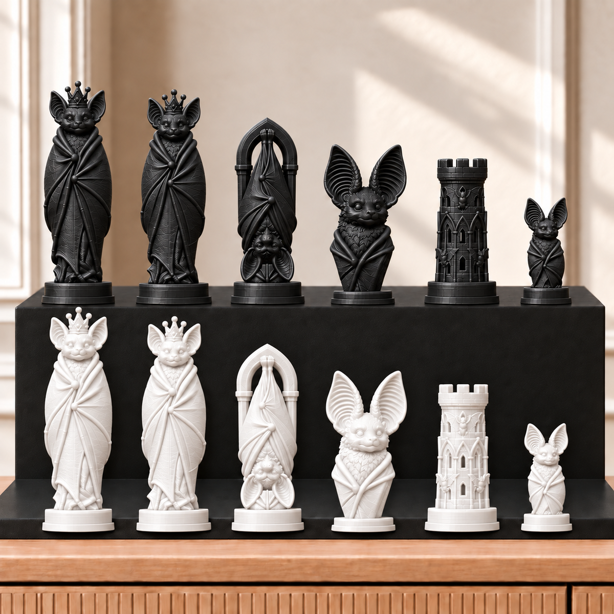 Fledermäuse – thematisches Schachfigurenset mit 32 Figuren – Ansicht 11