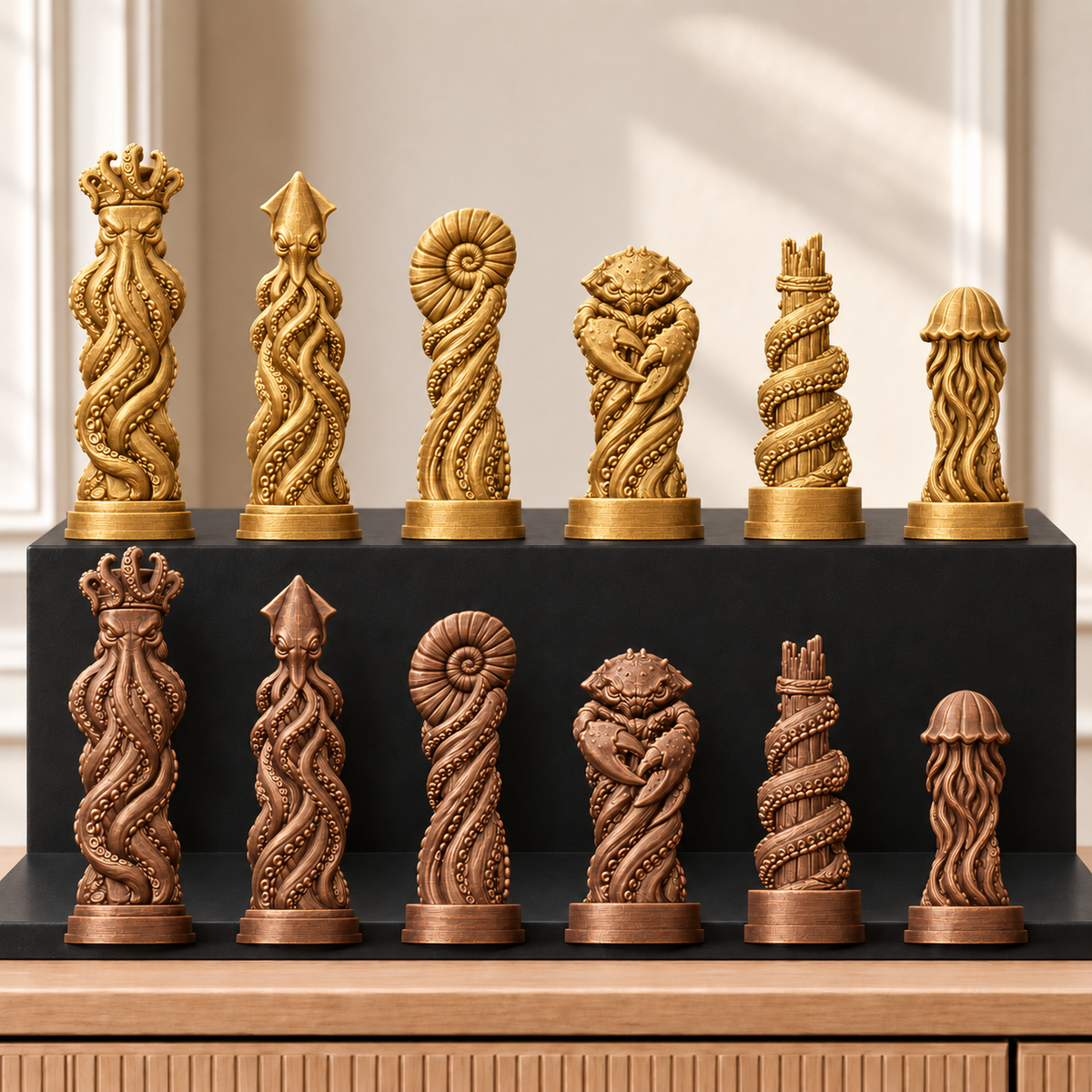 Kraken – thematisches Schachfigurenset mit 32 Figuren – Ansicht 7