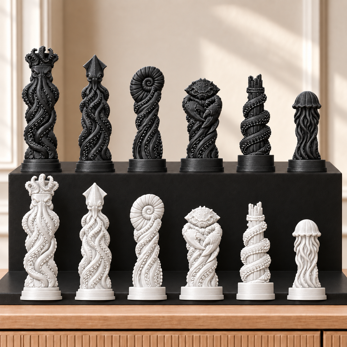 Kraken – thematisches Schachfigurenset mit 32 Figuren – Ansicht 11