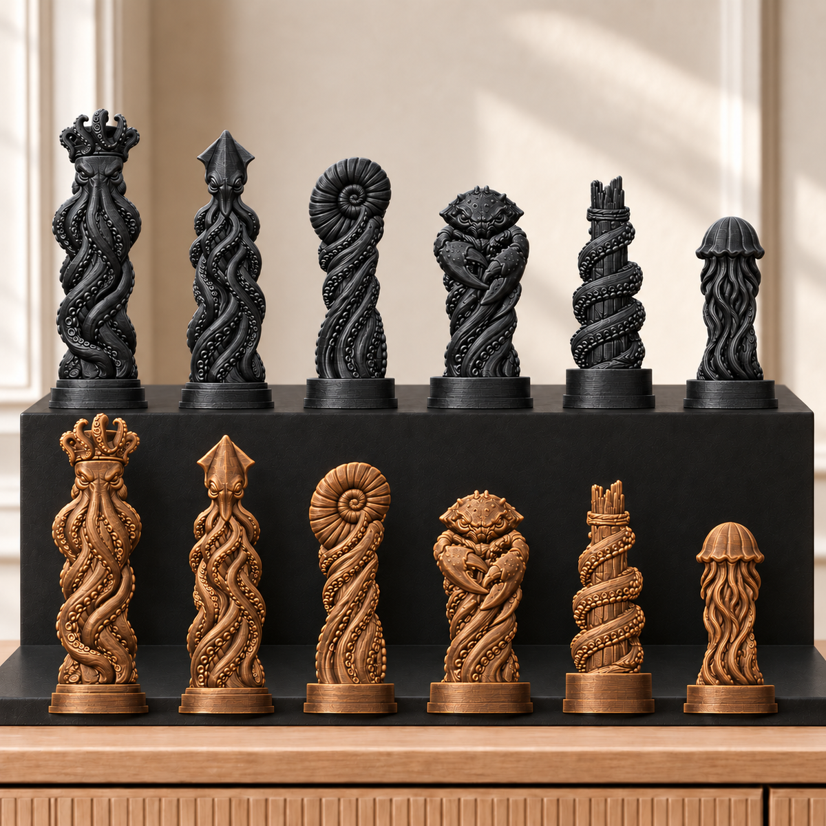 Kraken – thematisches Schachfigurenset mit 32 Figuren – Ansicht 12