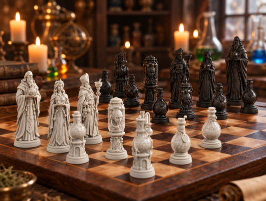 Alchemie Schachset STL - 6 Figuren für 3D-Druck – Ansicht 1