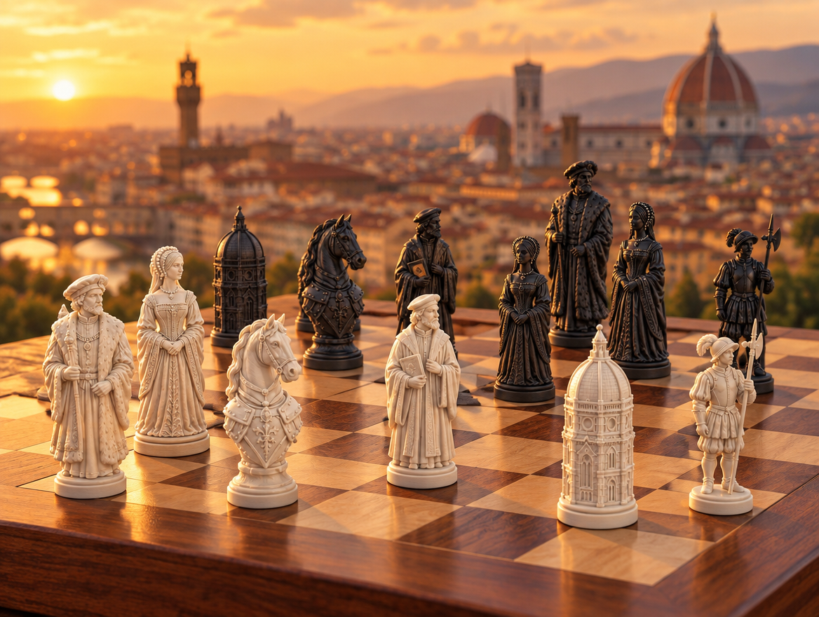 Renaissance Schachset STL - 6 Figuren für 3D-Druck – Ansicht 1