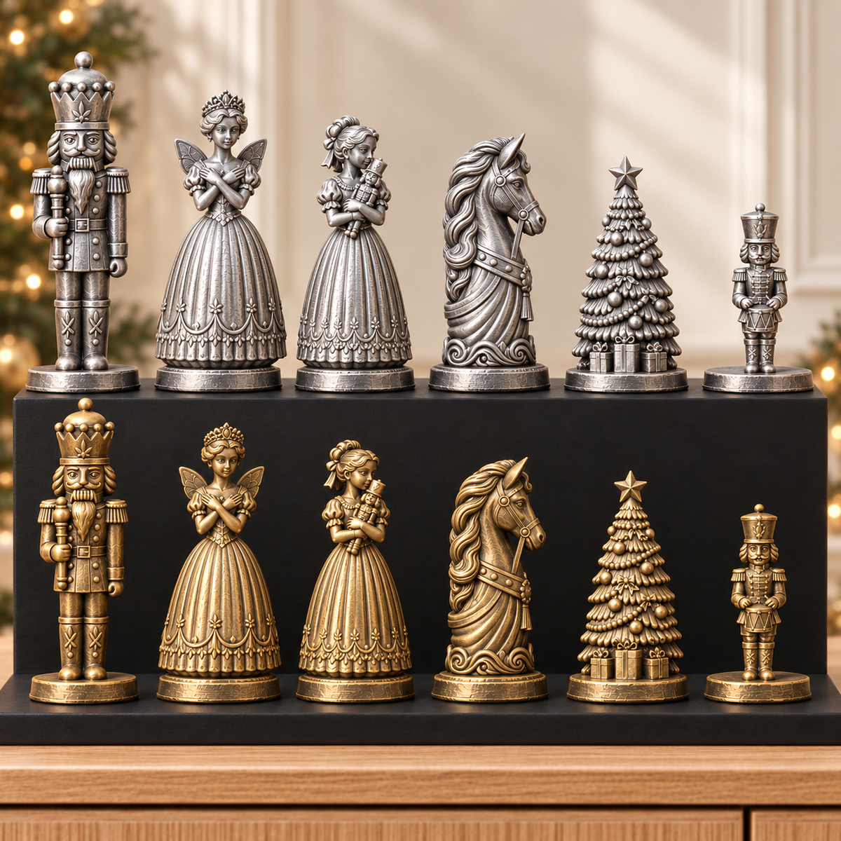 Nussknacker Klassik – thematisches Schachfigurenset mit 32 Figuren – Ansicht 2