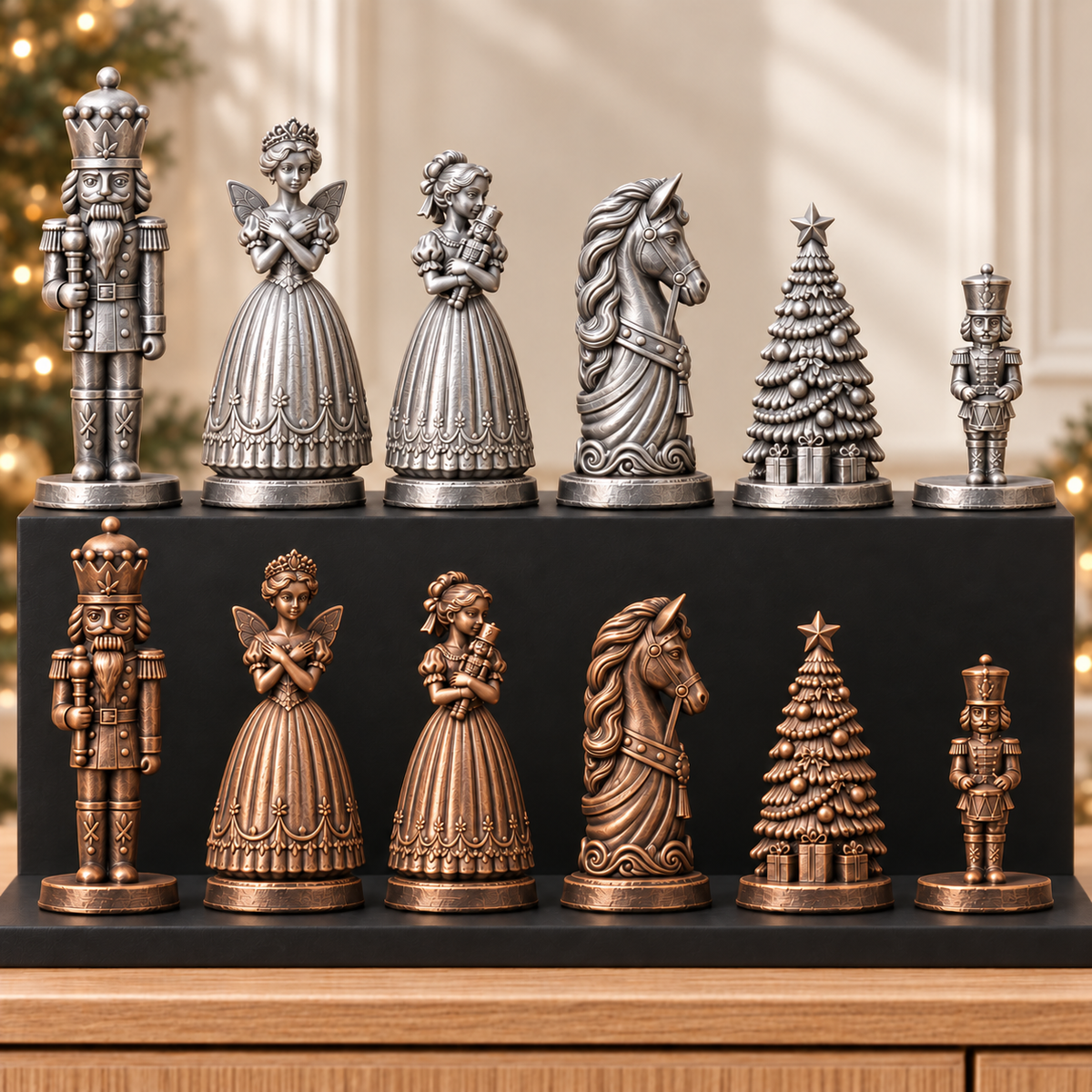 Nussknacker Klassik – thematisches Schachfigurenset mit 32 Figuren – Ansicht 3