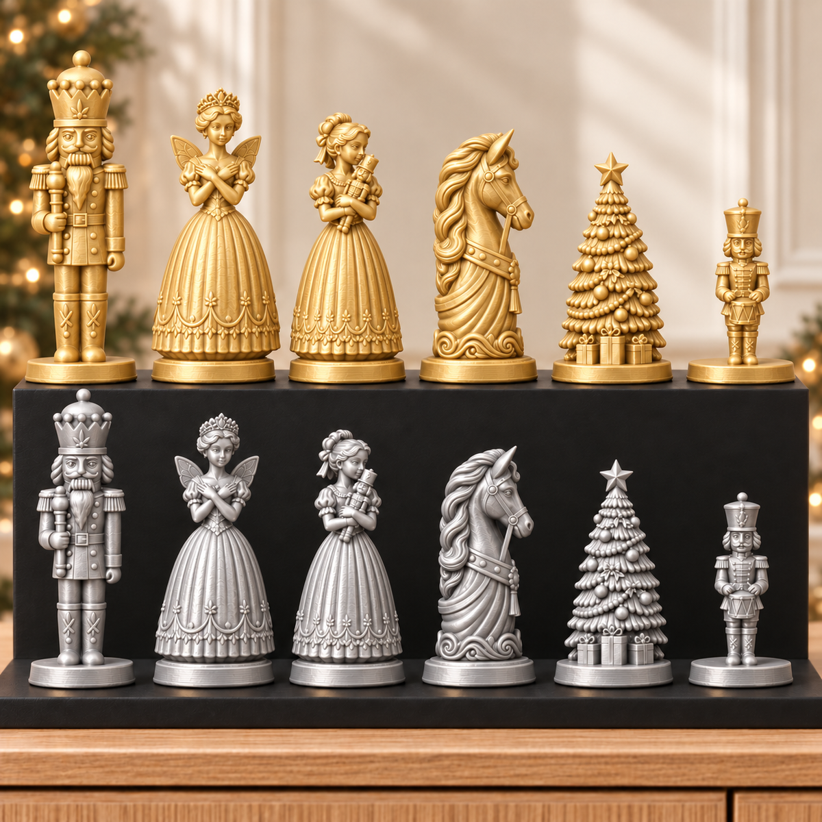Nussknacker Klassik – thematisches Schachfigurenset mit 32 Figuren – Ansicht 4