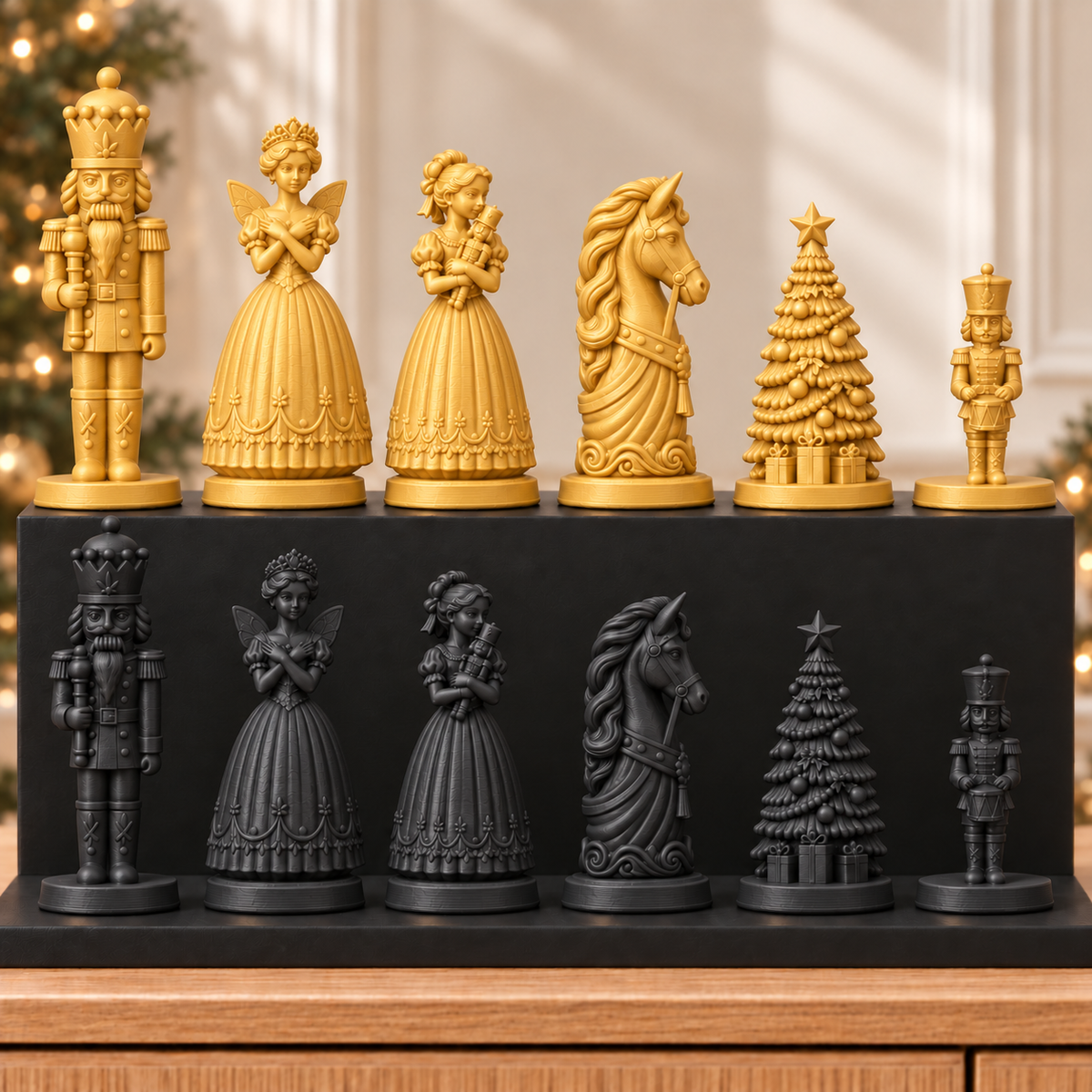 Nussknacker Klassik – thematisches Schachfigurenset mit 32 Figuren – Ansicht 5