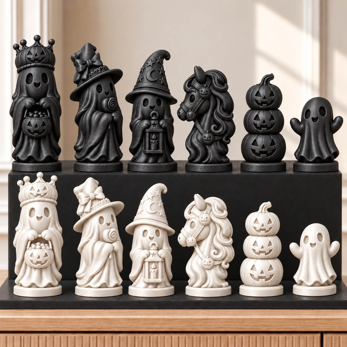 Halloween-Geister – thematisches Schachfigurenset mit 32 Figuren – Ansicht 11
