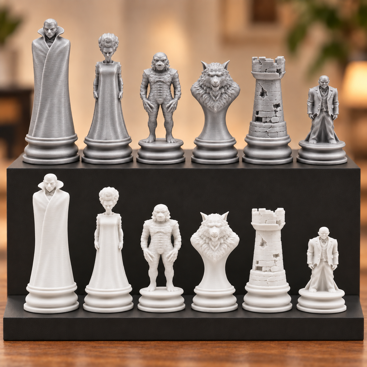 Halloween-Monster-Schachfigurenset – 32 Figuren mit Vampir und Werwolf – Ansicht 9
