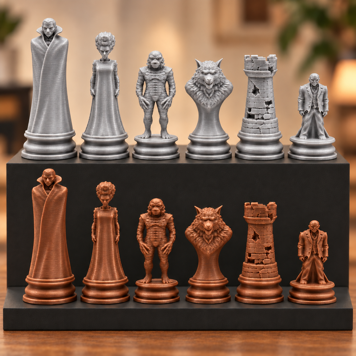 Halloween-Monster-Schachfigurenset – 32 Figuren mit Vampir und Werwolf – Ansicht 10