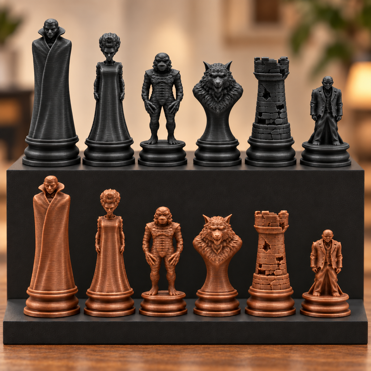 Halloween-Monster-Schachfigurenset – 32 Figuren mit Vampir und Werwolf – Ansicht 12