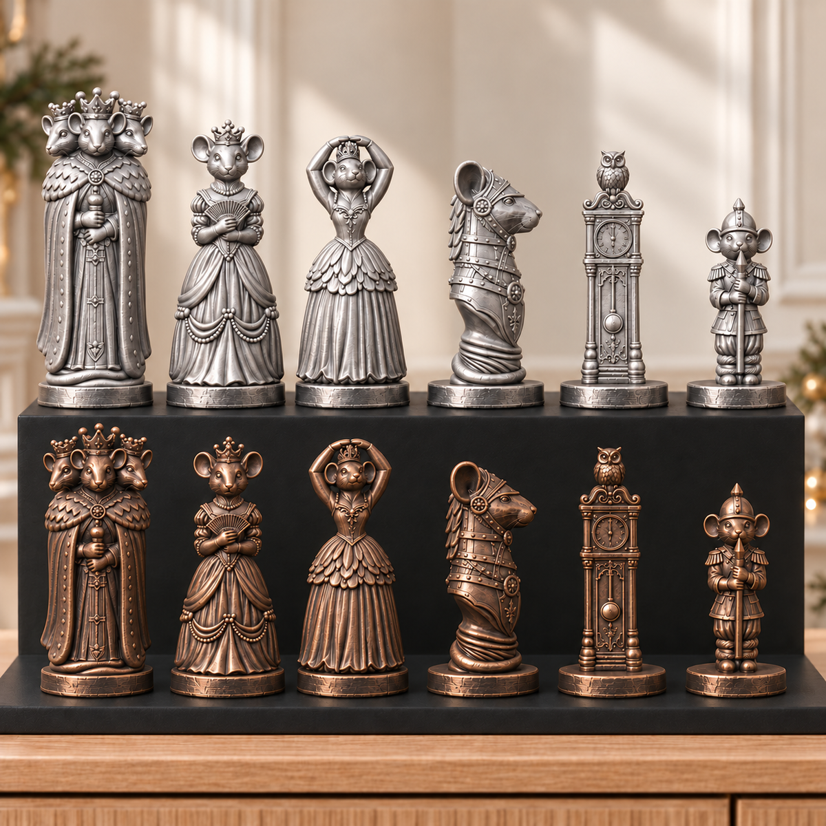 Mäusekönig – thematisches Schachfigurenset mit 32 Figuren – Ansicht 3
