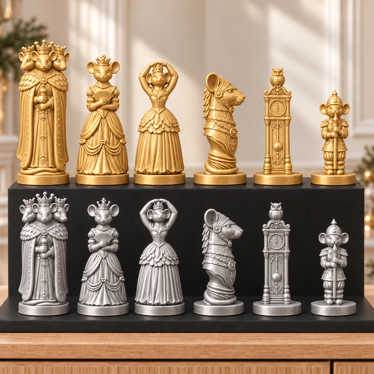 Mäusekönig – thematisches Schachfigurenset mit 32 Figuren – Ansicht 4