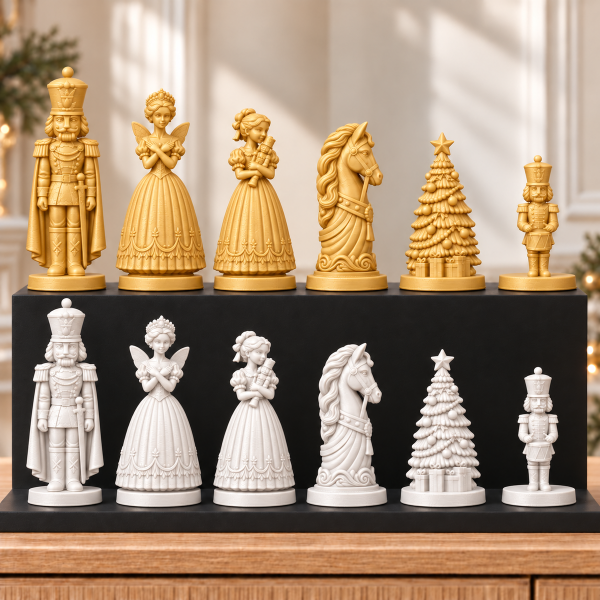 Nussknacker mit Umhang – thematisches Schachfigurenset mit 32 Figuren – Ansicht 6