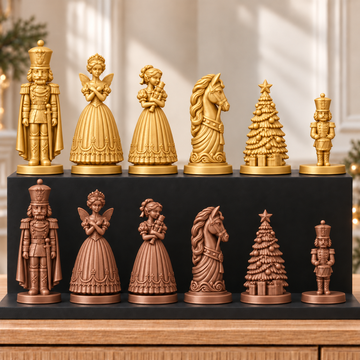 Nussknacker mit Umhang – thematisches Schachfigurenset mit 32 Figuren – Ansicht 7