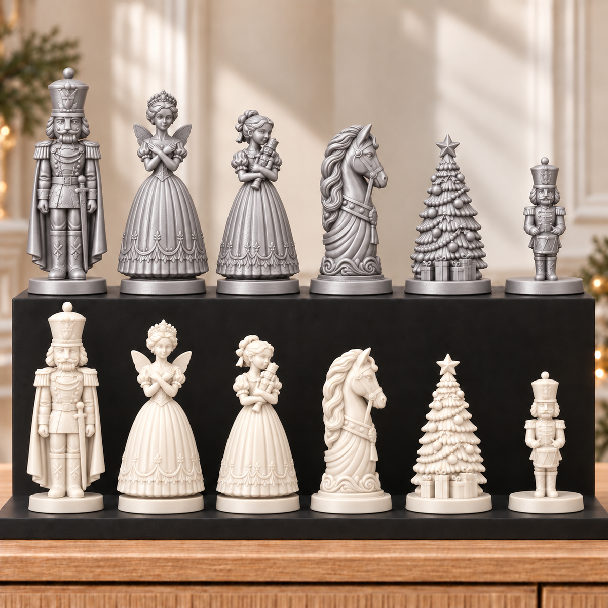 Nussknacker mit Umhang – thematisches Schachfigurenset mit 32 Figuren – Ansicht 9