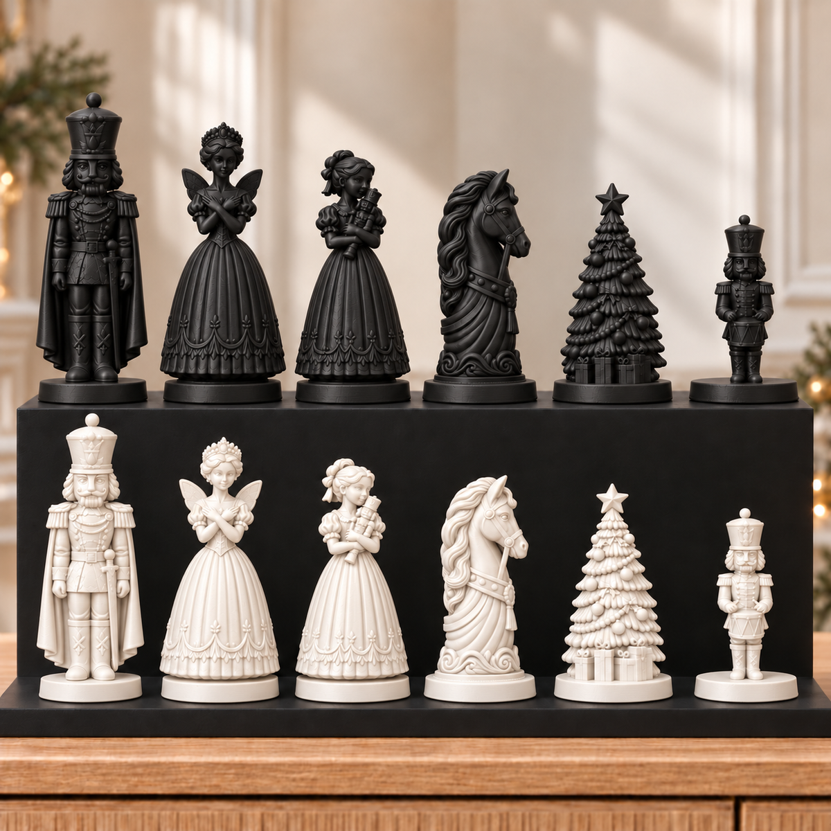 Nussknacker mit Umhang – thematisches Schachfigurenset mit 32 Figuren – Ansicht 11