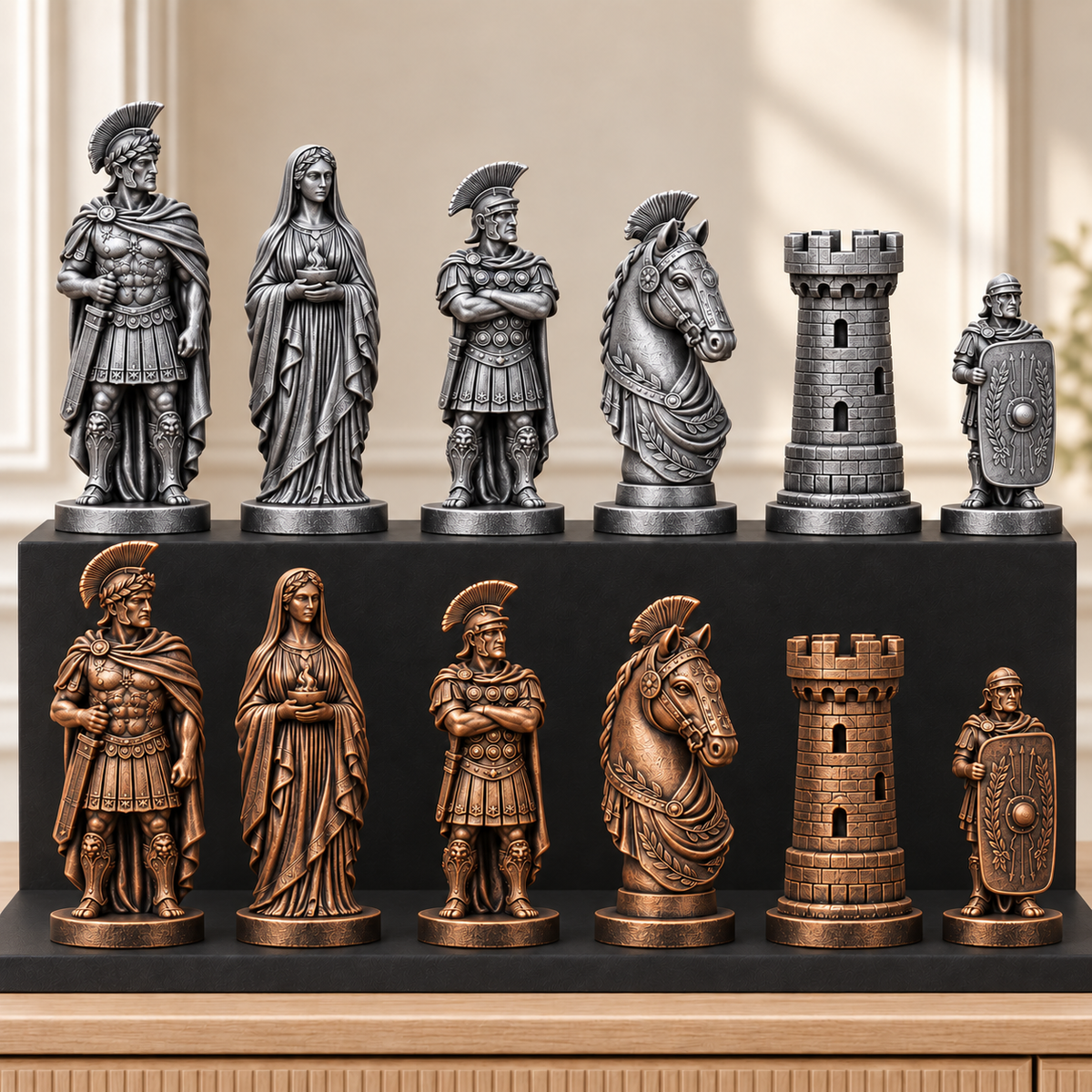 Römische Legion – thematisches Schachfigurenset mit 32 Figuren – Ansicht 3
