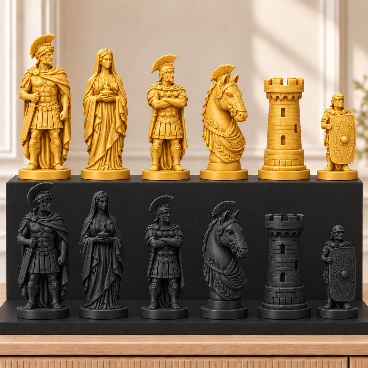 Römische Legion – thematisches Schachfigurenset mit 32 Figuren – Ansicht 5