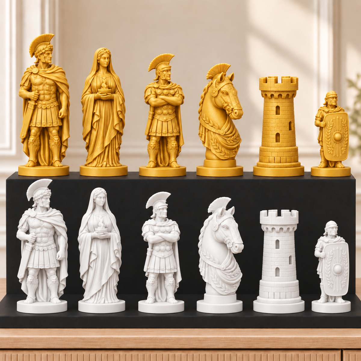Römische Legion – thematisches Schachfigurenset mit 32 Figuren – Ansicht 6