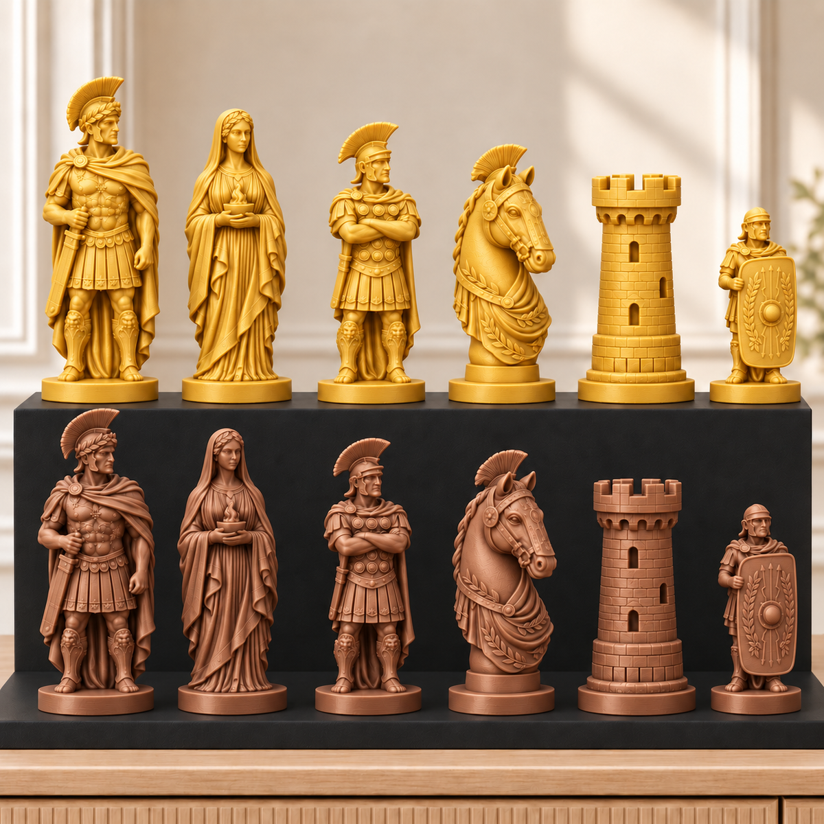 Römische Legion – thematisches Schachfigurenset mit 32 Figuren – Ansicht 7