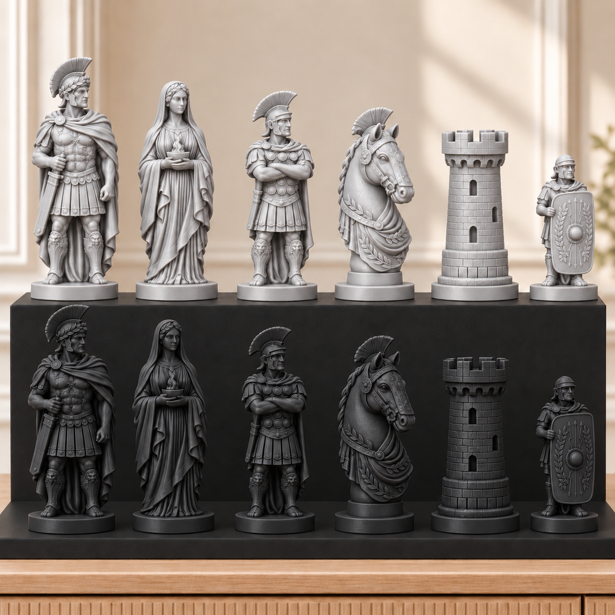 Römische Legion – thematisches Schachfigurenset mit 32 Figuren – Ansicht 8