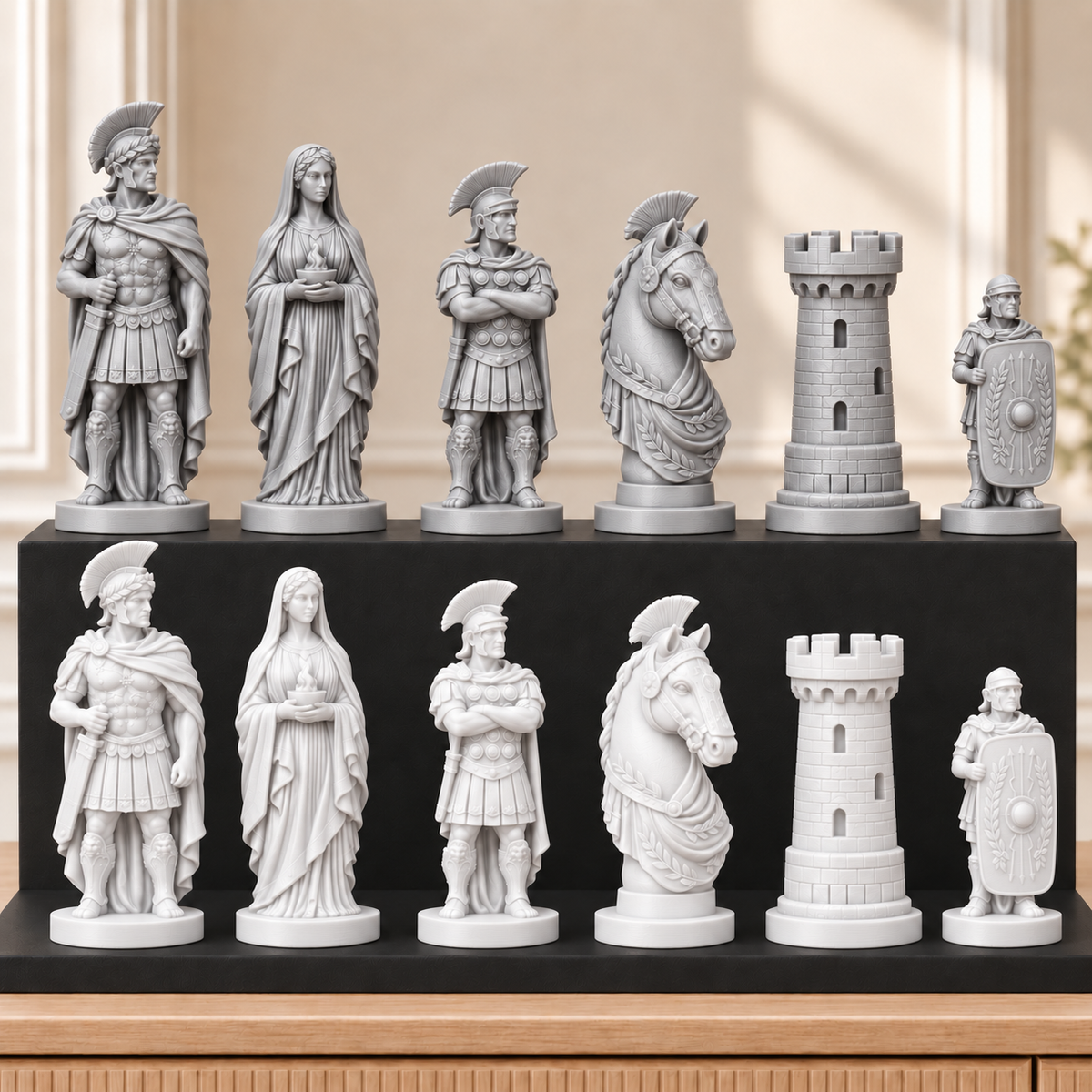 Römische Legion – thematisches Schachfigurenset mit 32 Figuren – Ansicht 9