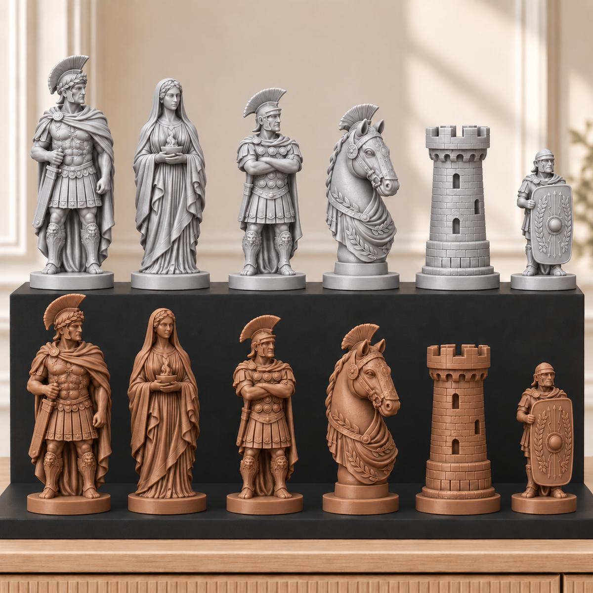 Römische Legion – thematisches Schachfigurenset mit 32 Figuren – Ansicht 10