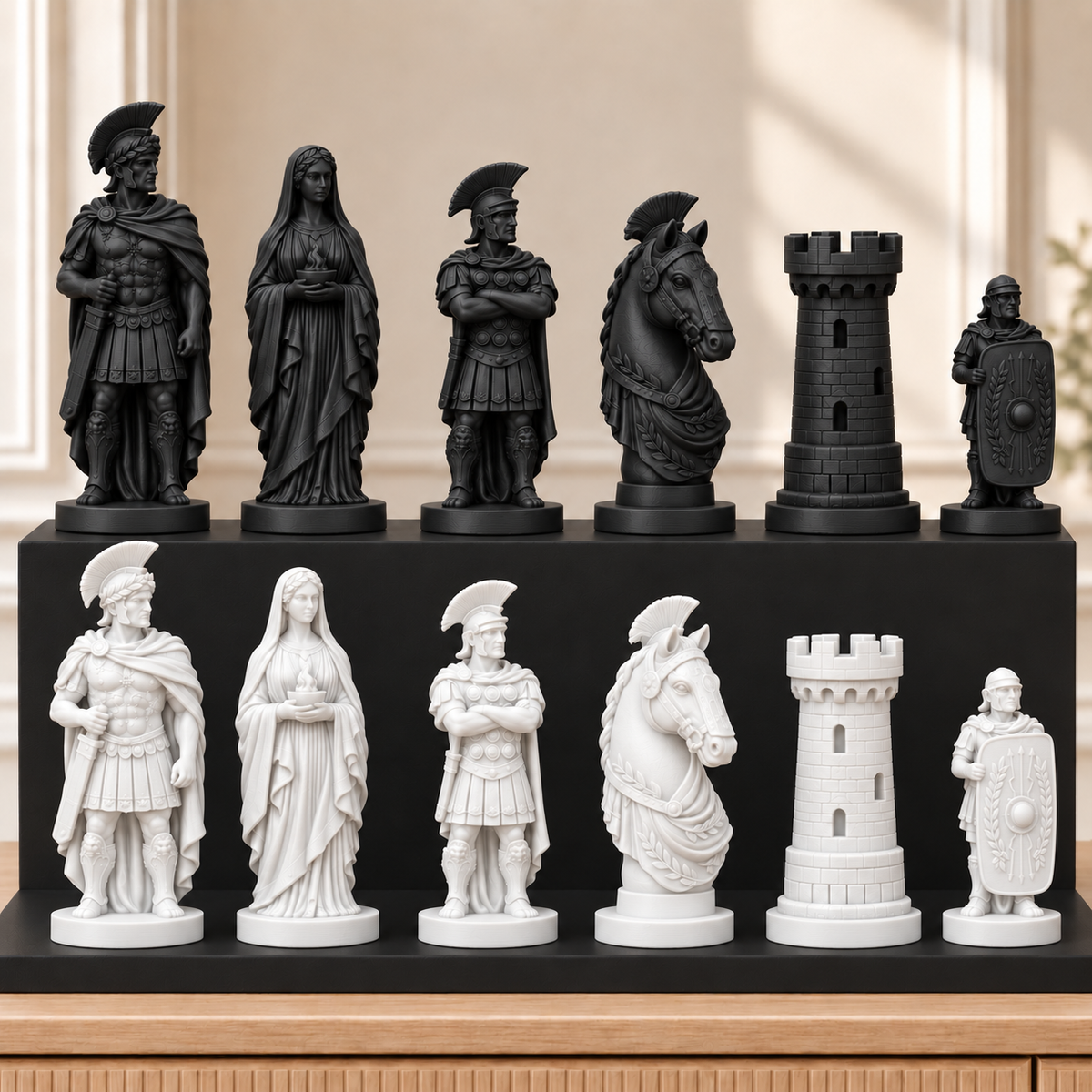 Römische Legion – thematisches Schachfigurenset mit 32 Figuren – Ansicht 11