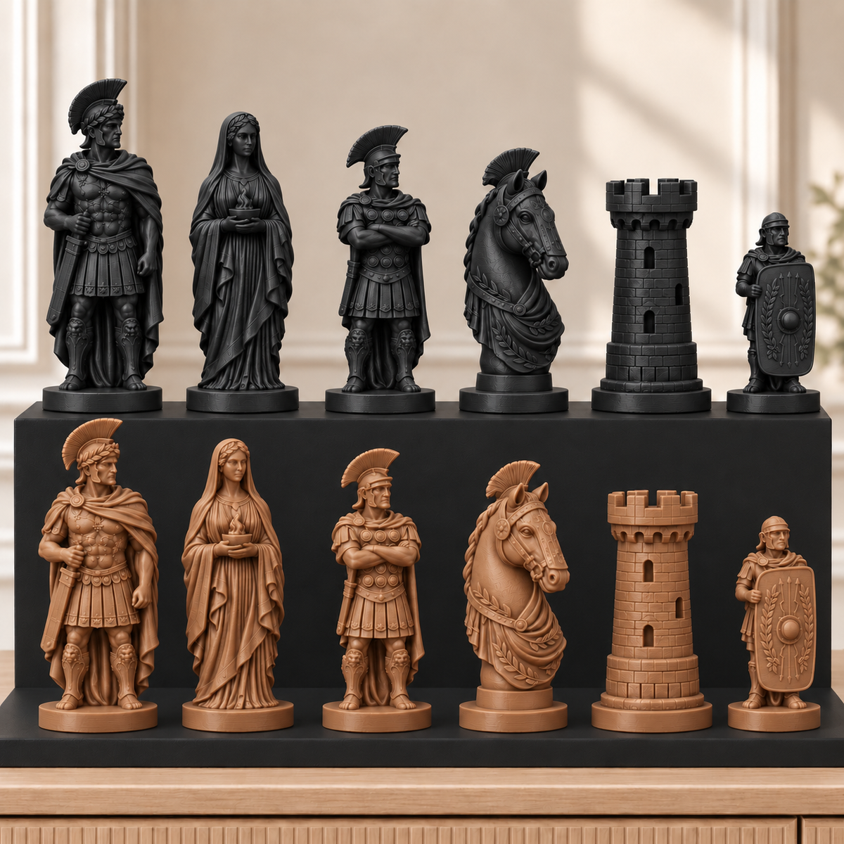Römische Legion – thematisches Schachfigurenset mit 32 Figuren – Ansicht 12
