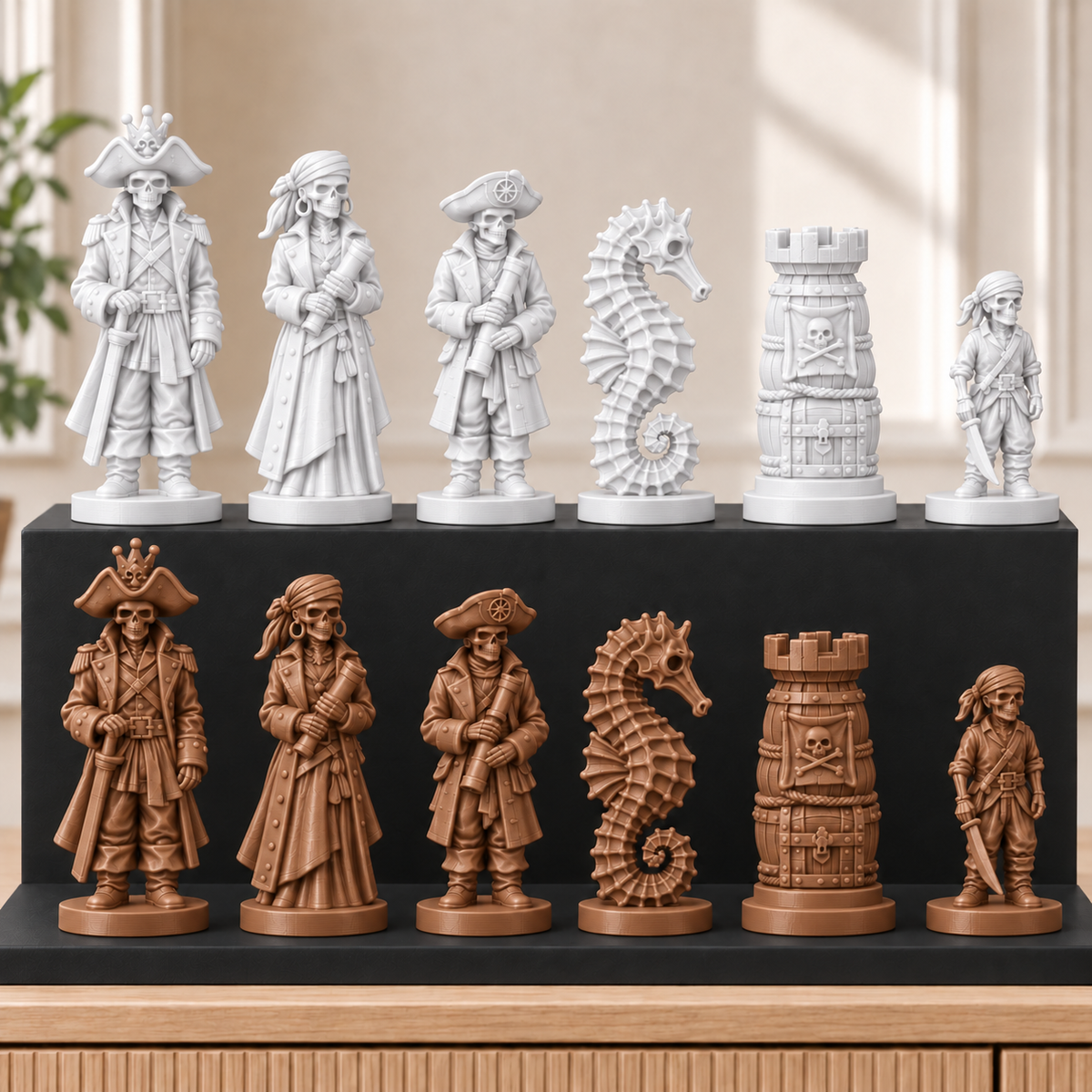 Skelettpiraten – thematisches Schachfigurenset mit 32 Figuren – Ansicht 13