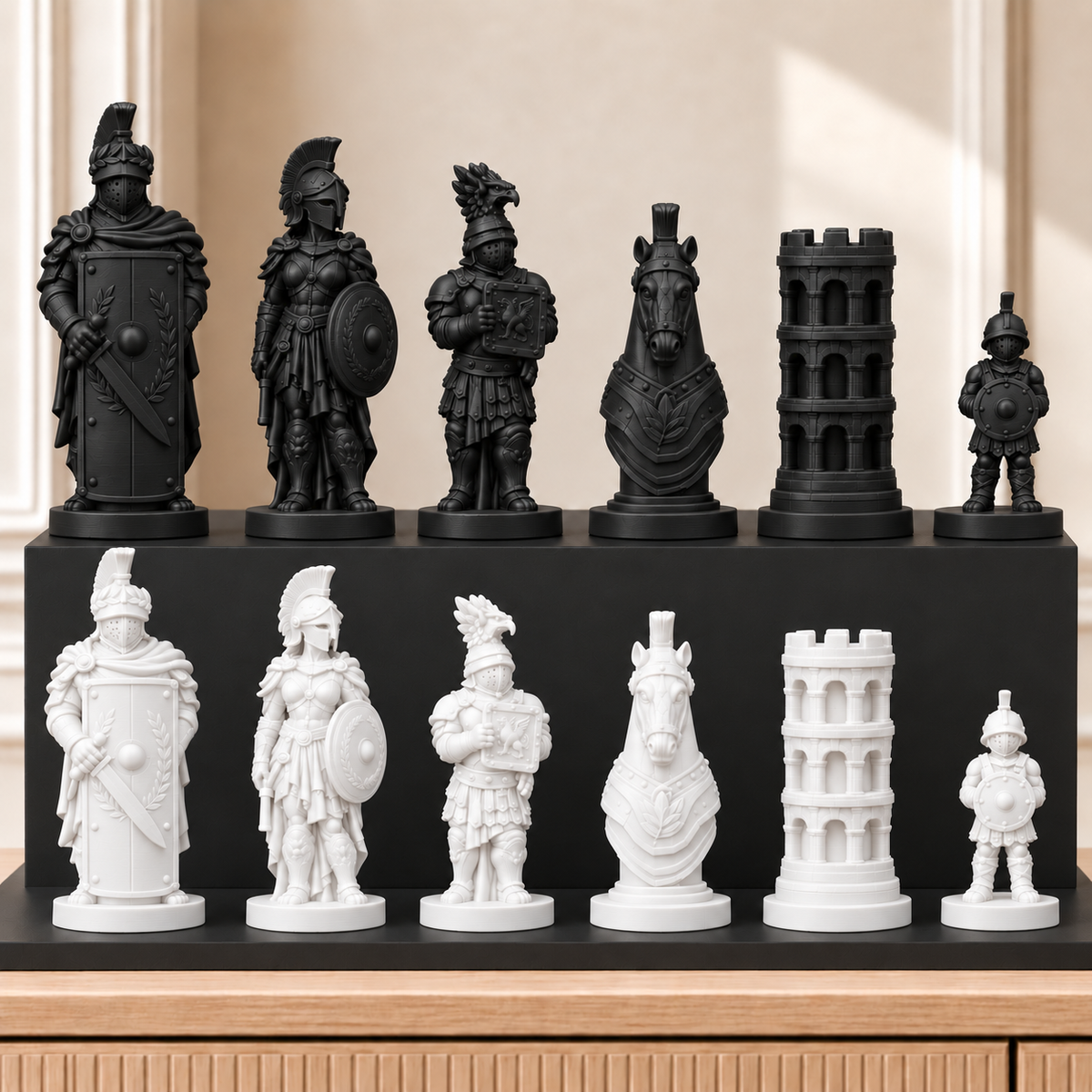 Römische Gladiatoren – thematisches Schachfigurenset mit 32 Figuren – Ansicht 11