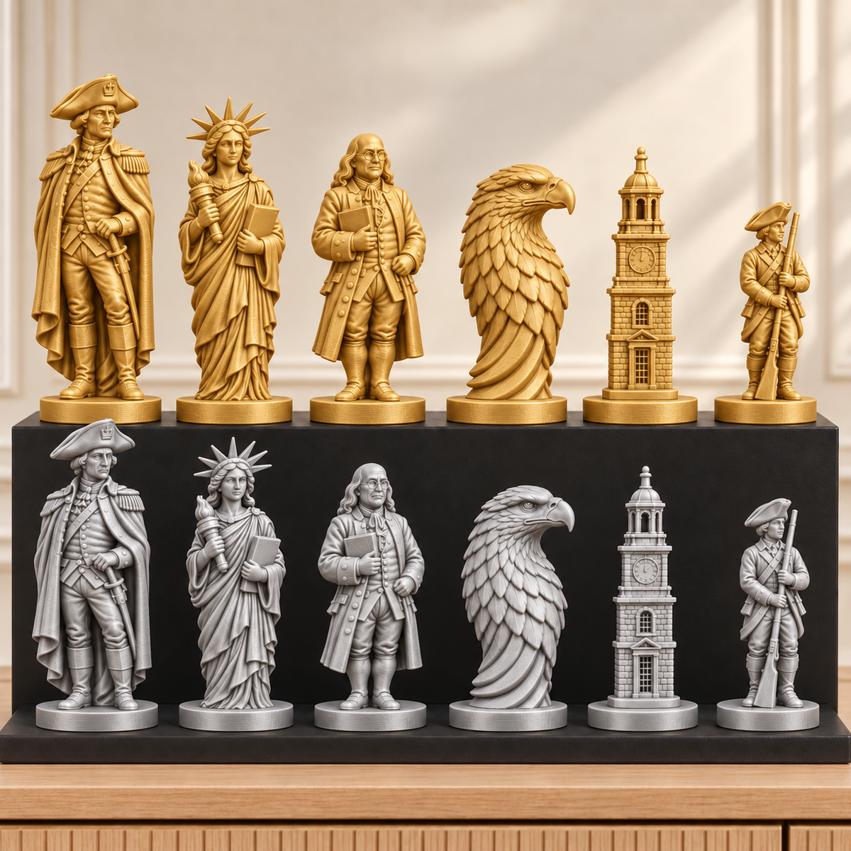 USA 1776 – thematisches Schachfigurenset mit 32 Figuren – Ansicht 4